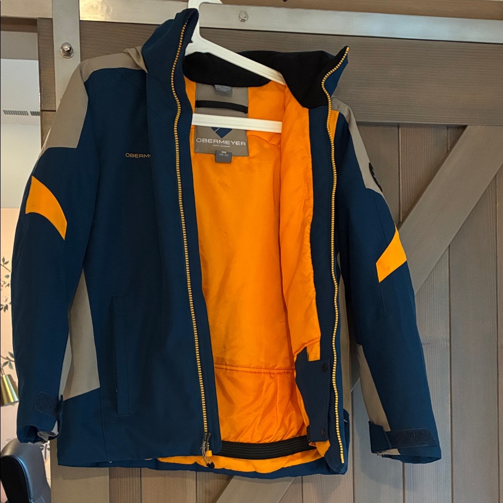 Obermeyer Kids' Navy and Yellow Raincoat Teen Medium 10-12